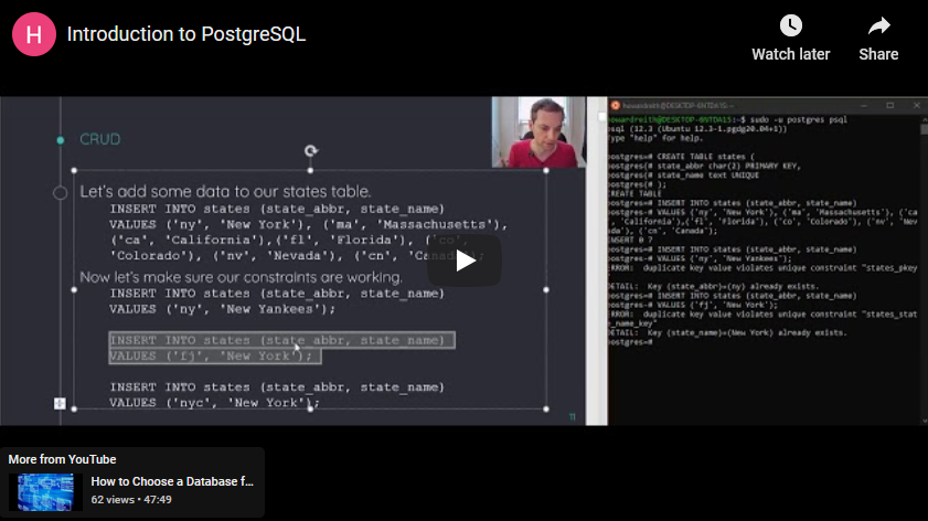 Postgres youtube picture